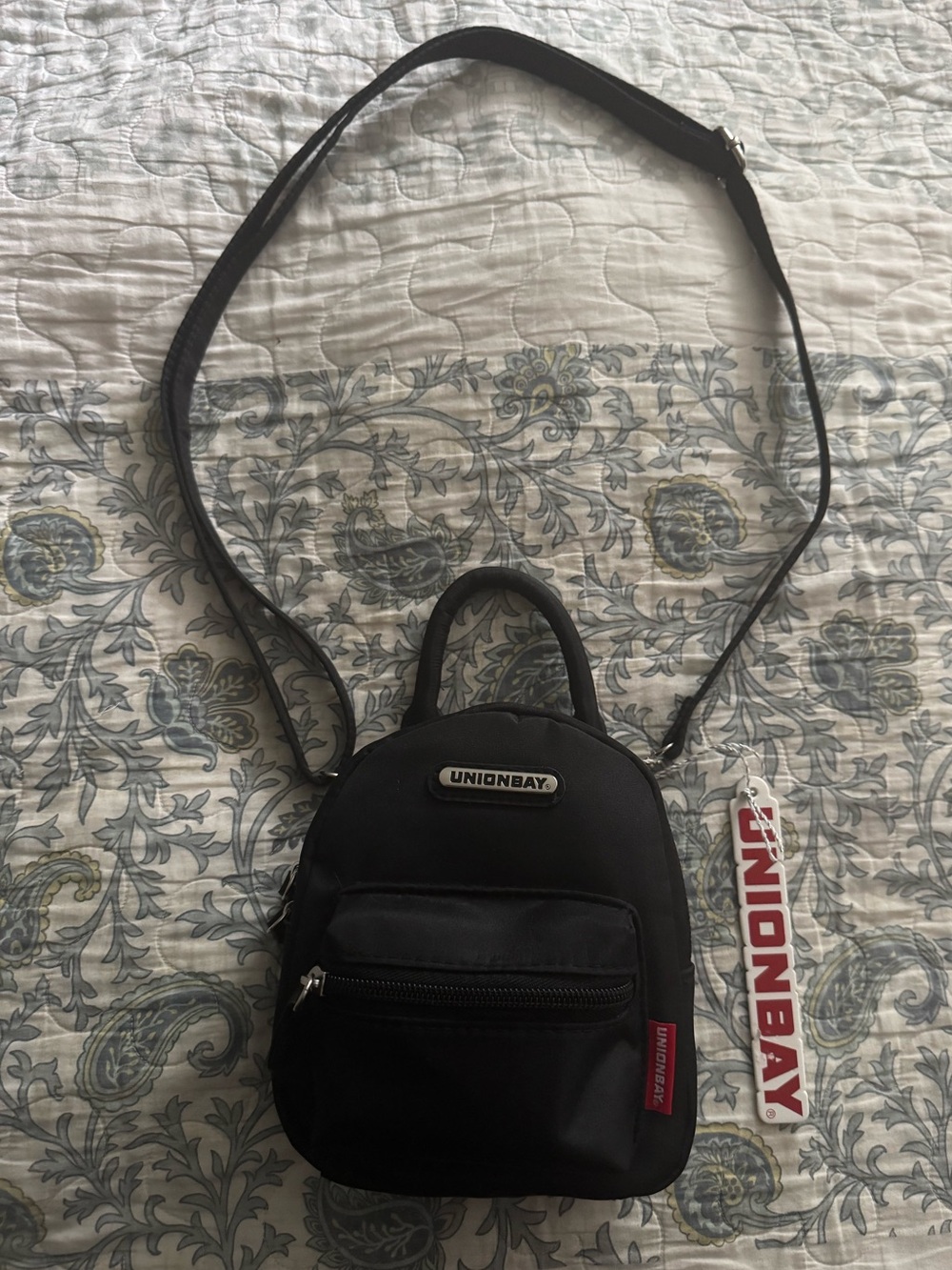 UNIONBAY Black Compact Crossbody Backpack with Top Handle